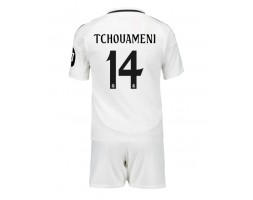 Real Madrid Aurelien Tchouameni #14 Hemmakläder Barn 2024-25 Kortärmad (+ Korta byxor)